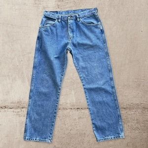 Wrangler Standard Fit Straight Denim Jeans Men's Blue Medium Wash Size 34X29